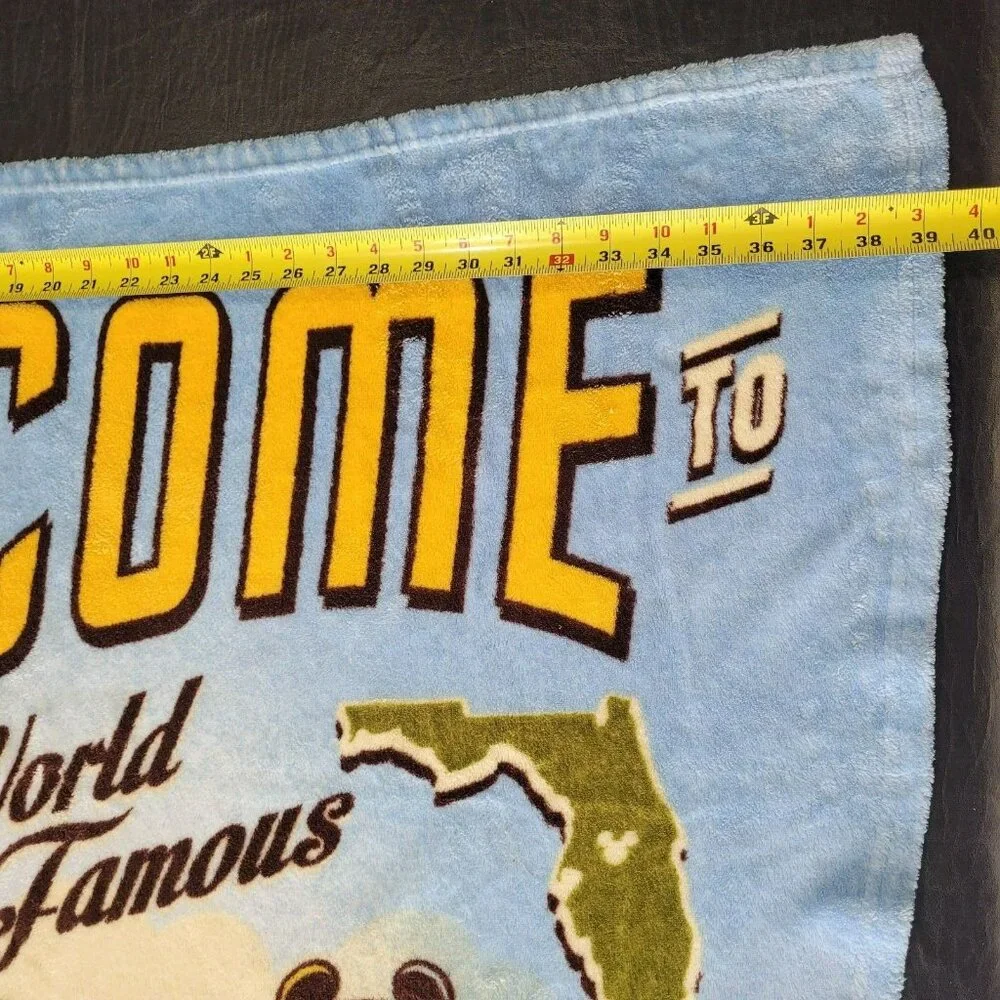 Disney World Resort Mickey Fleece Throw Blanket Lake Buena Vista FL 39 x 62 Vtg‎